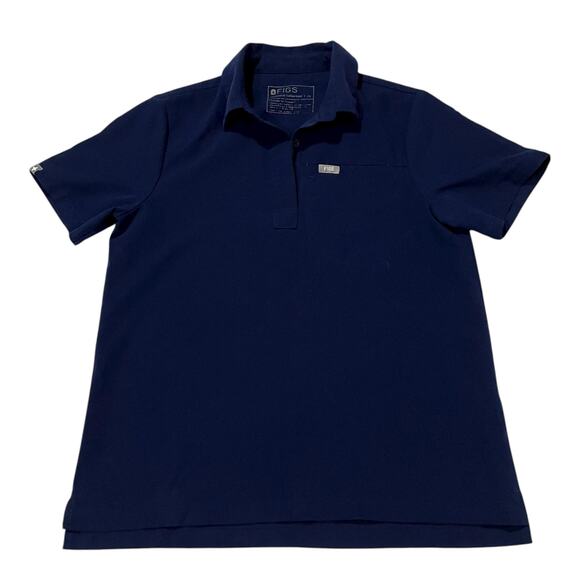 FIGS Nala Short Sleeve Scrub Polo Top - Blue - XS - Picture 5 of 10